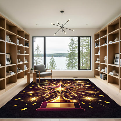Golden Starburst Trophy Celebration Rug