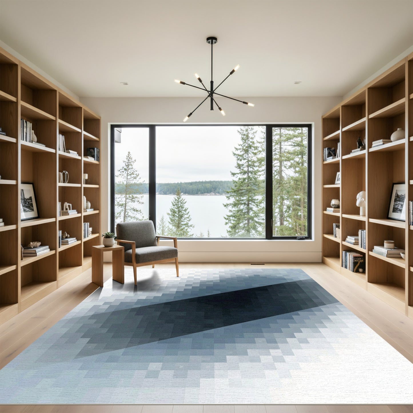 Modern Pixelated Diagonal Gradient Rug