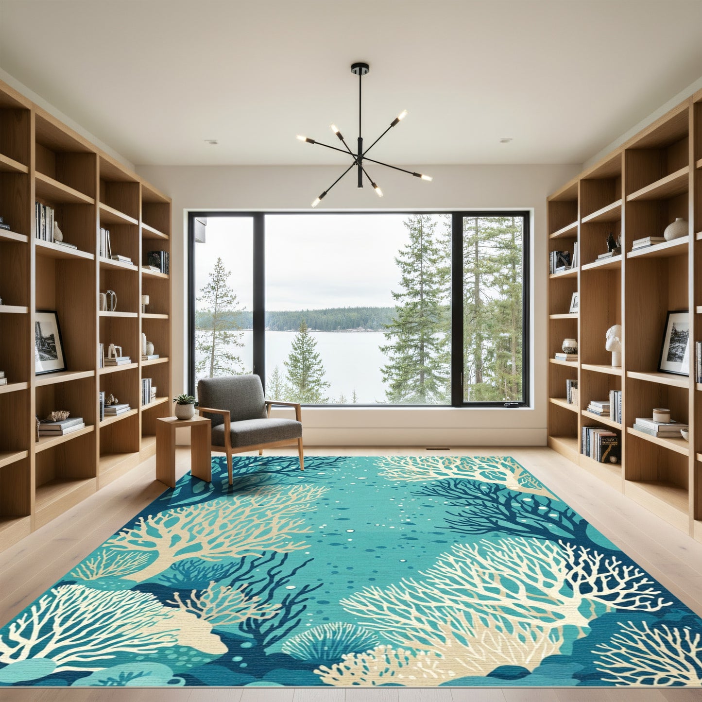 Oceanic Coral Reef Woodland Scenery Rug