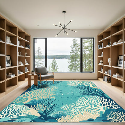Oceanic Coral Reef Woodland Scenery Rug