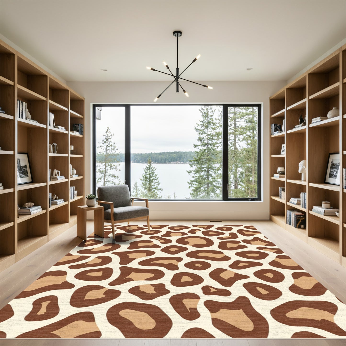 Classic Brown Leopard Spots Rug