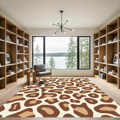 Classic Brown Leopard Spots Rug