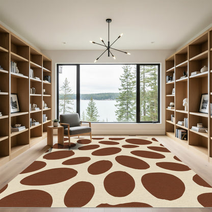 Brown Tan Spotted Organic Composition Rug