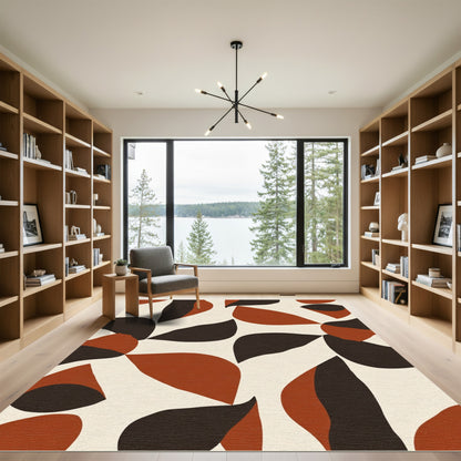 Terracotta Abstract Organic Forms Rug