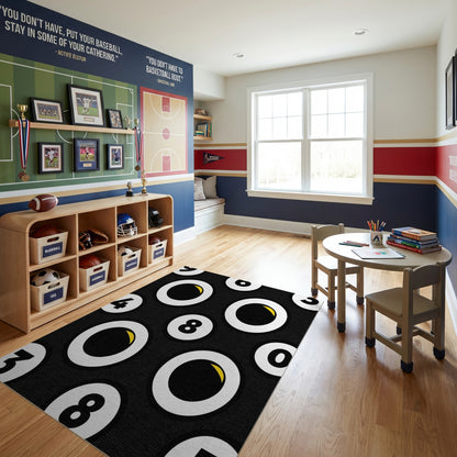 Playful Googly Eyes Numeric Pattern Rug