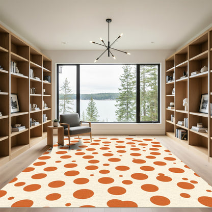 Orange Polka Dot Scatter Rug