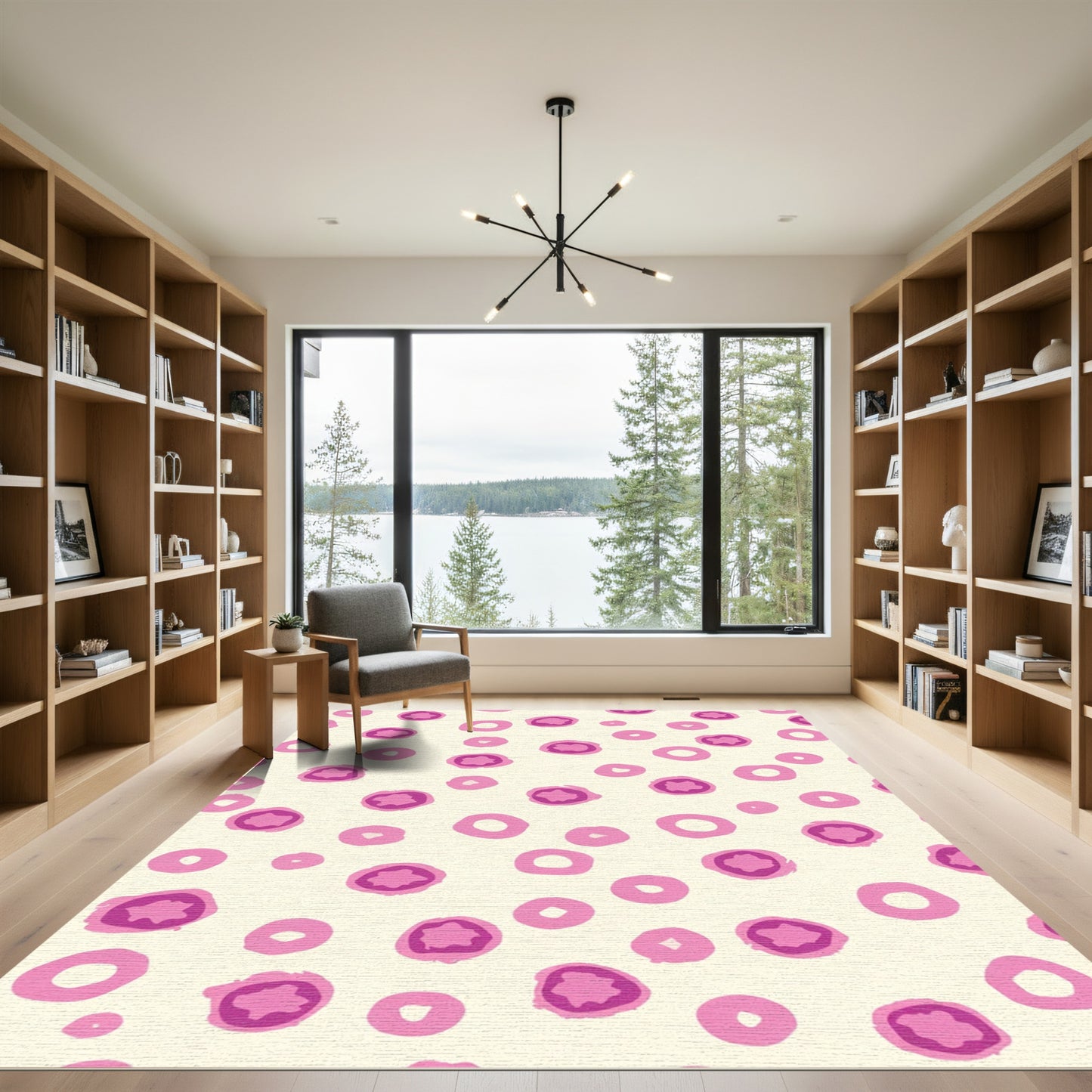 Pink And Magenta Spotted Circles Rug