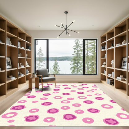 Pink And Magenta Spotted Circles Rug