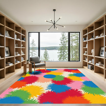 Vibrant Splatter Circles Composition Rug