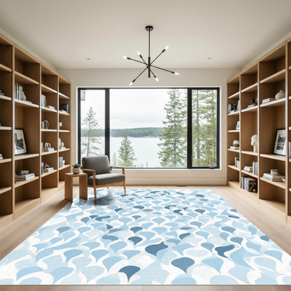 Soft Blue Drop Cascade Rug