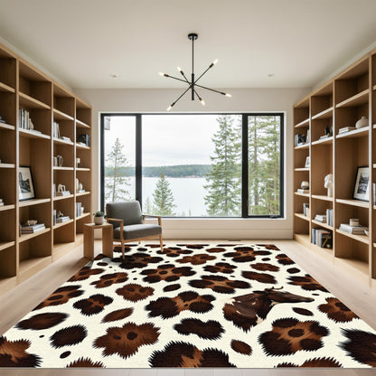 Brown Cow Spot Leopard Animal Texture Rug