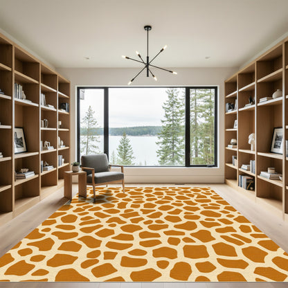 Warm Tan Giraffe Print All Over Rug