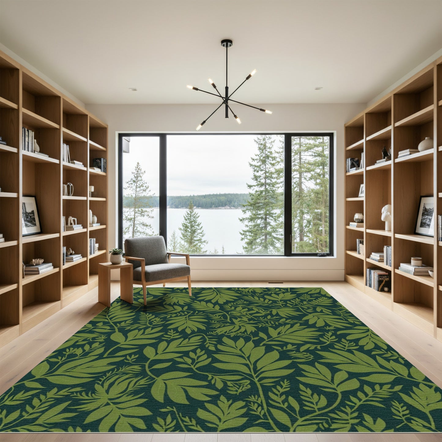 Deep Green Lush Foliage Rug