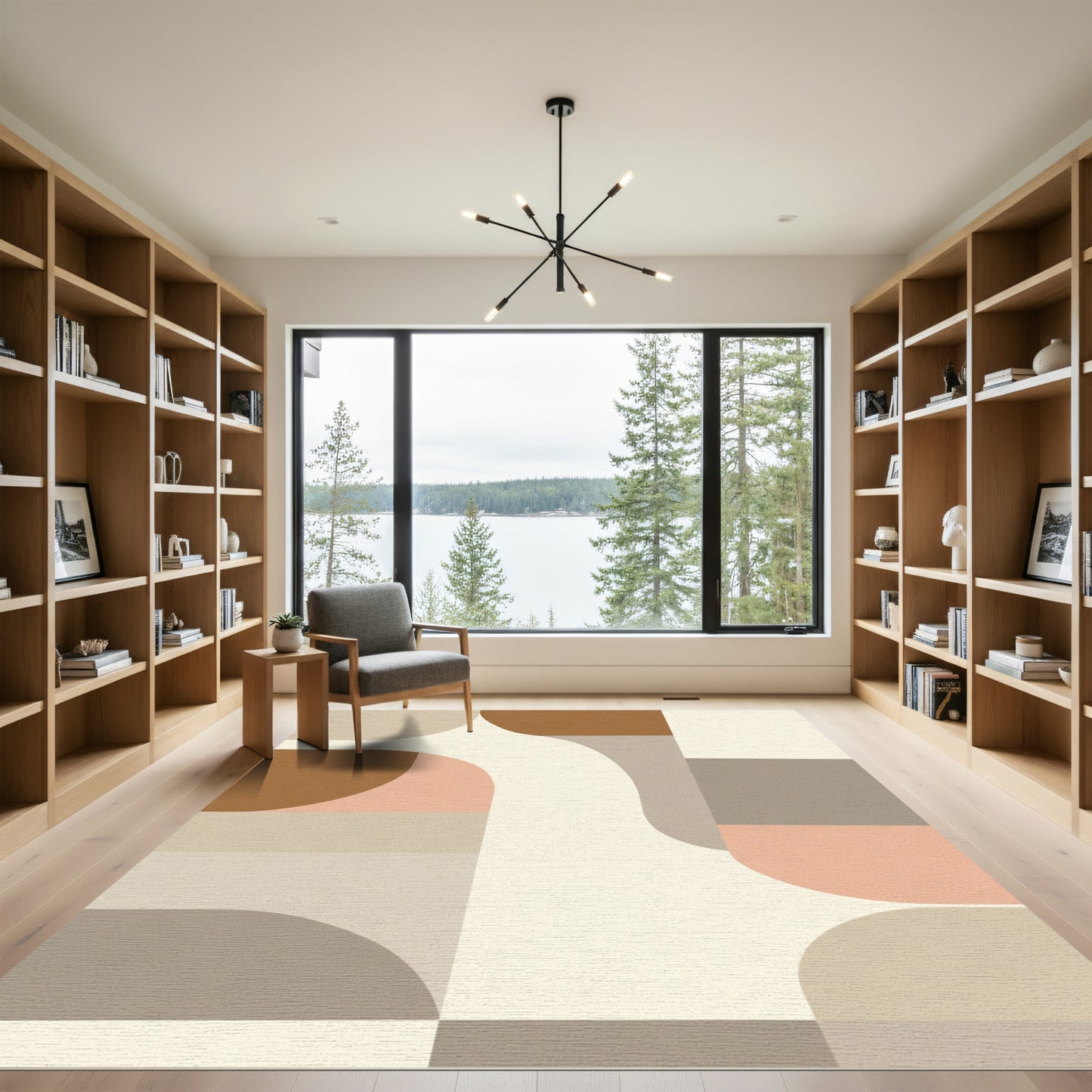 Earthy Tones Abstract Geometric Shapes Rug