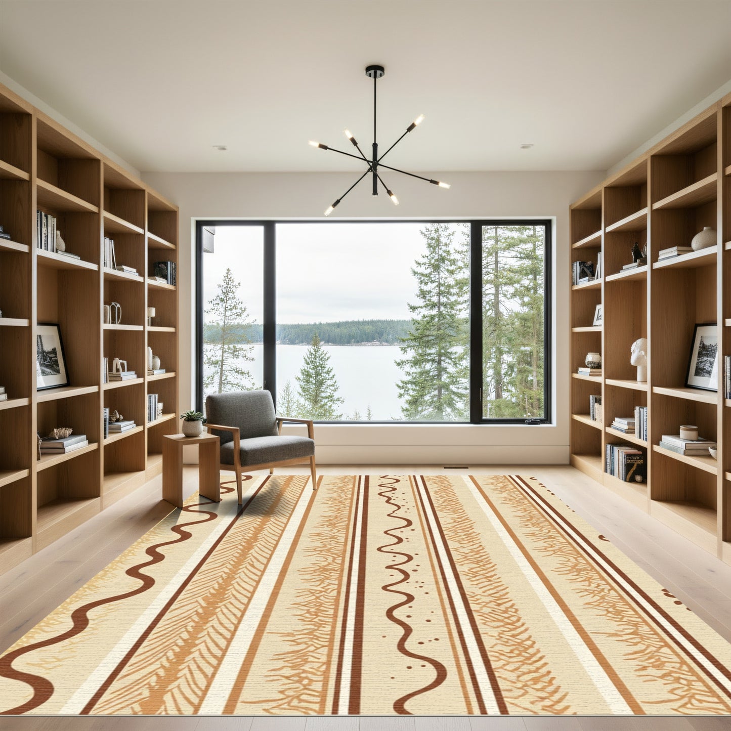 Earthy Wavy Stripe Textured Rug