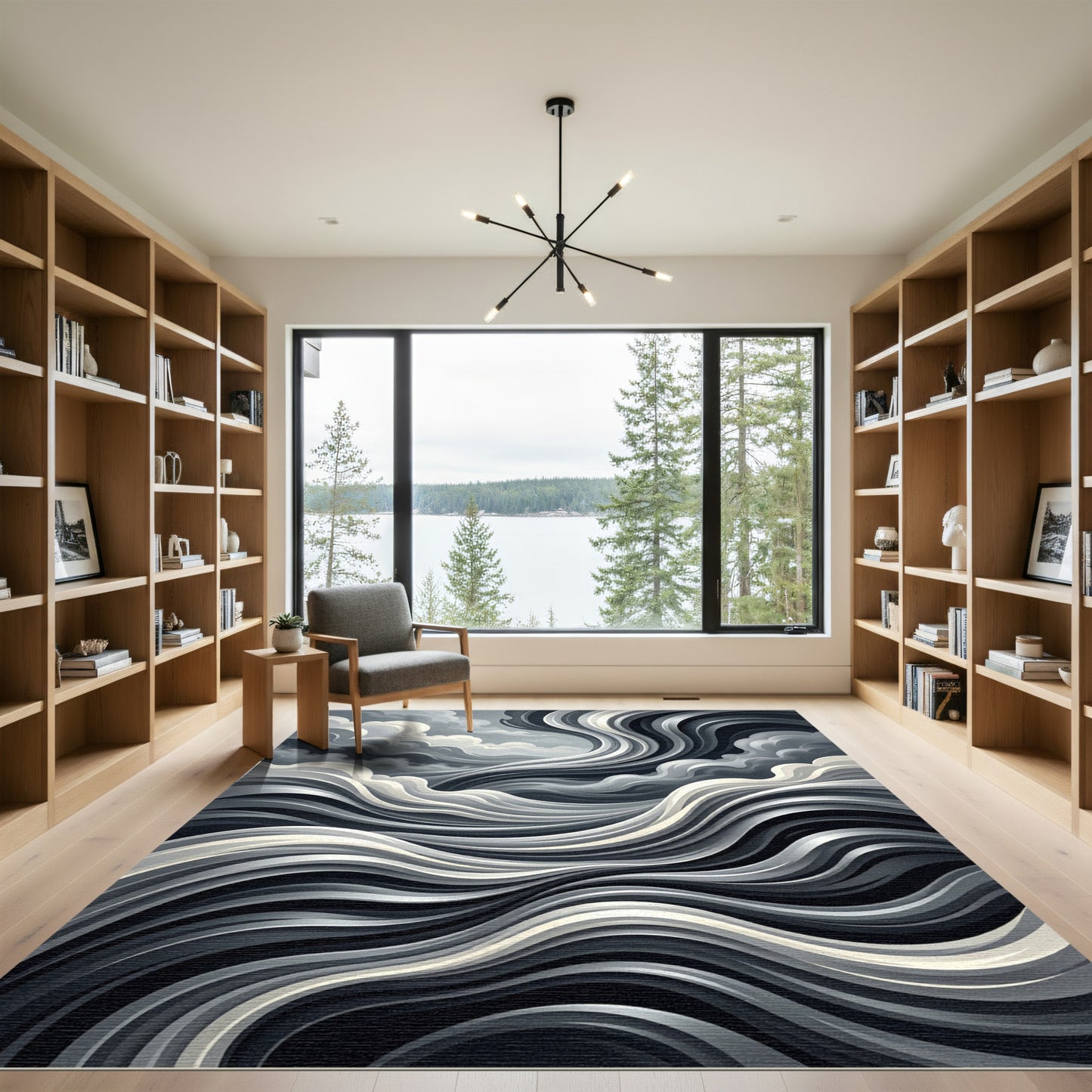 Monochromatic Swirling Cloud Wave Rug