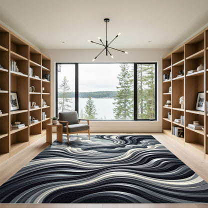 Monochromatic Swirling Cloud Wave Rug
