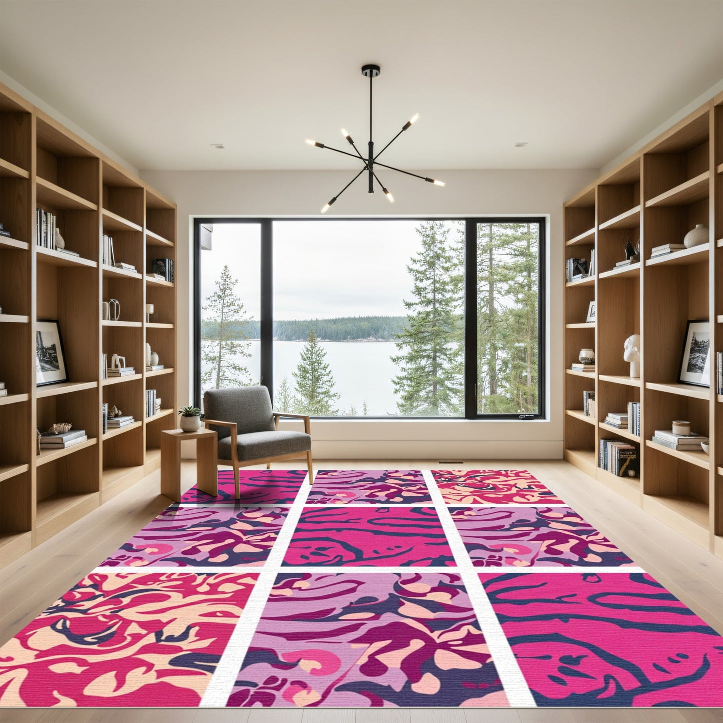 Pink Purple Abstract Flow Rug