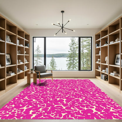 Vibrant Pink Organic Pebble Cluster Rug