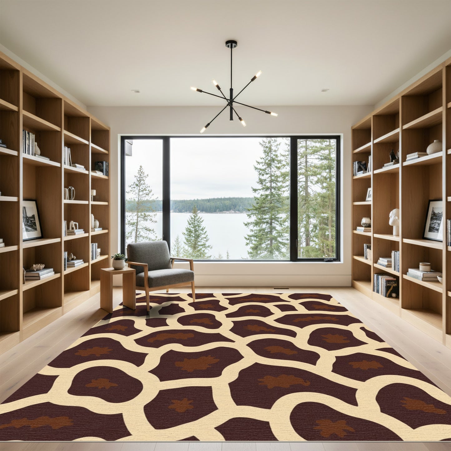 Brown Cream Giraffe Spots Rug