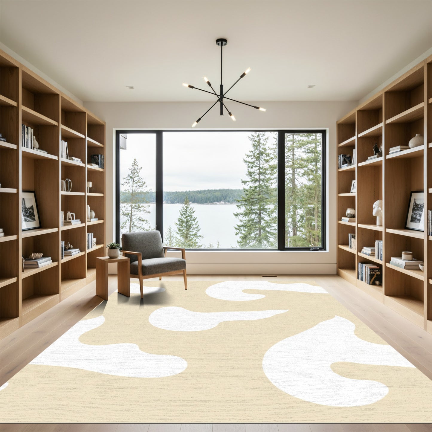 Neutral Cream Organic Blobs Rug