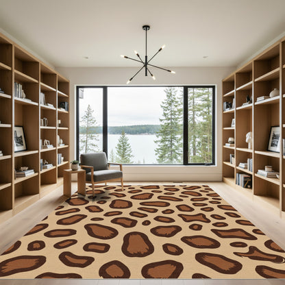 Brown Leopard Spot Organic Rug