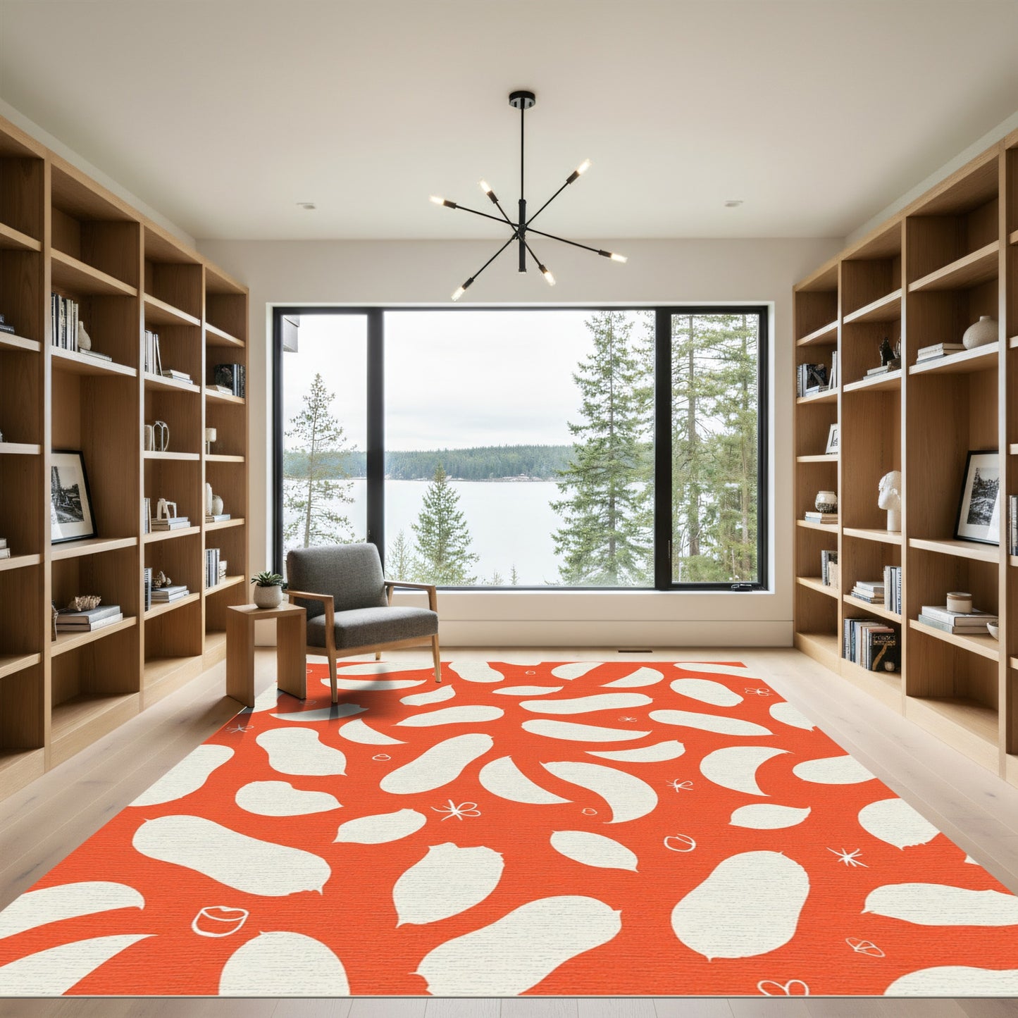 Coral Cream Blob Scatter Rug