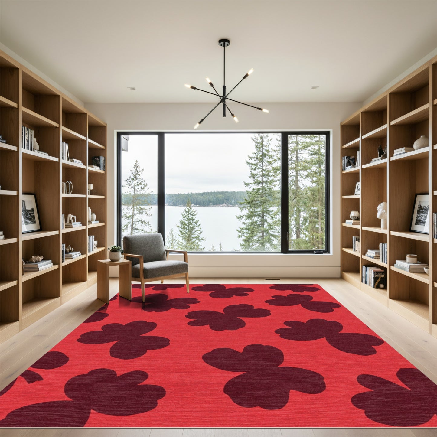 Crimson Clover Cluster Field Rug