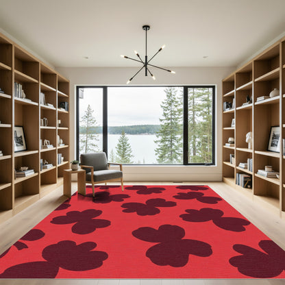 Crimson Clover Cluster Field Rug