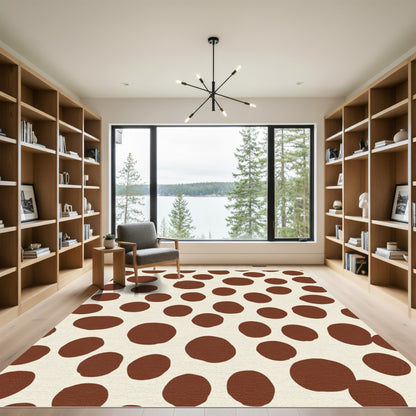Brown Spots on Cream Background Rug