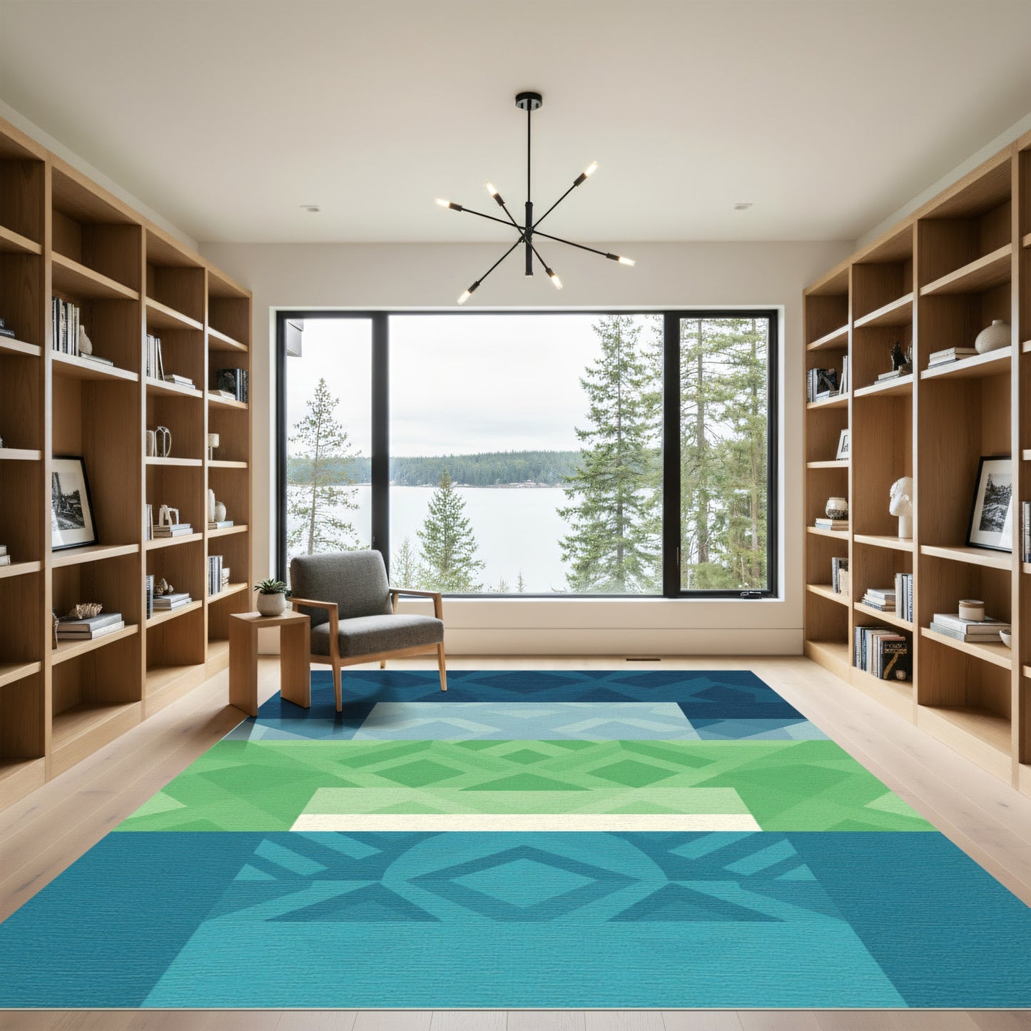 Abstract Geometric Diamond Stripes Rug