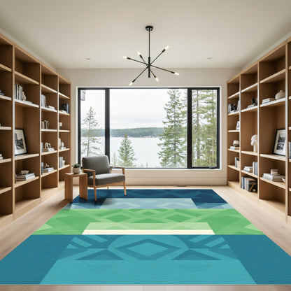Abstract Geometric Diamond Stripes Rug