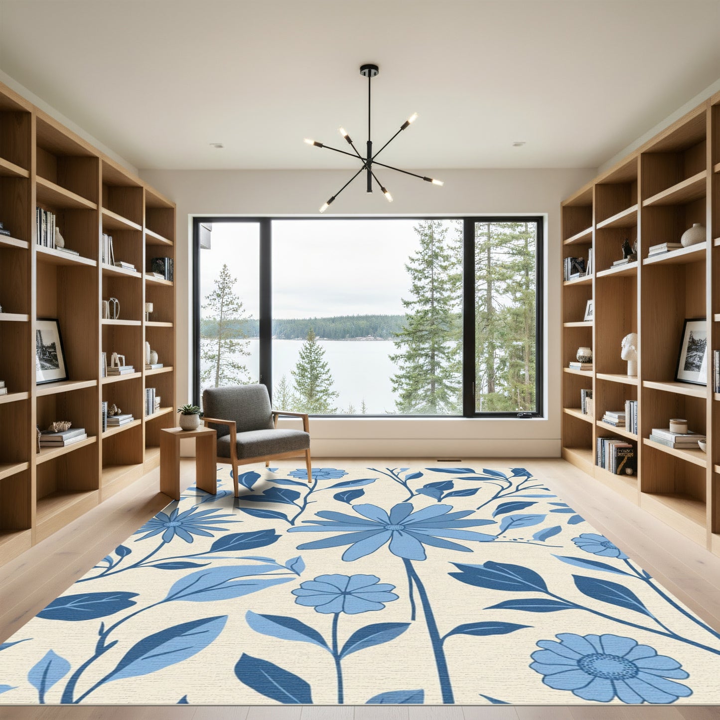 Shades Of Blue Daisy Meadow Rug
