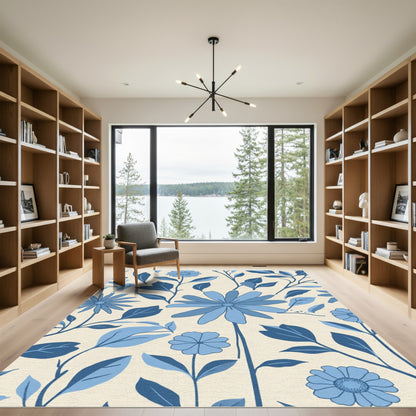 Shades Of Blue Daisy Meadow Rug