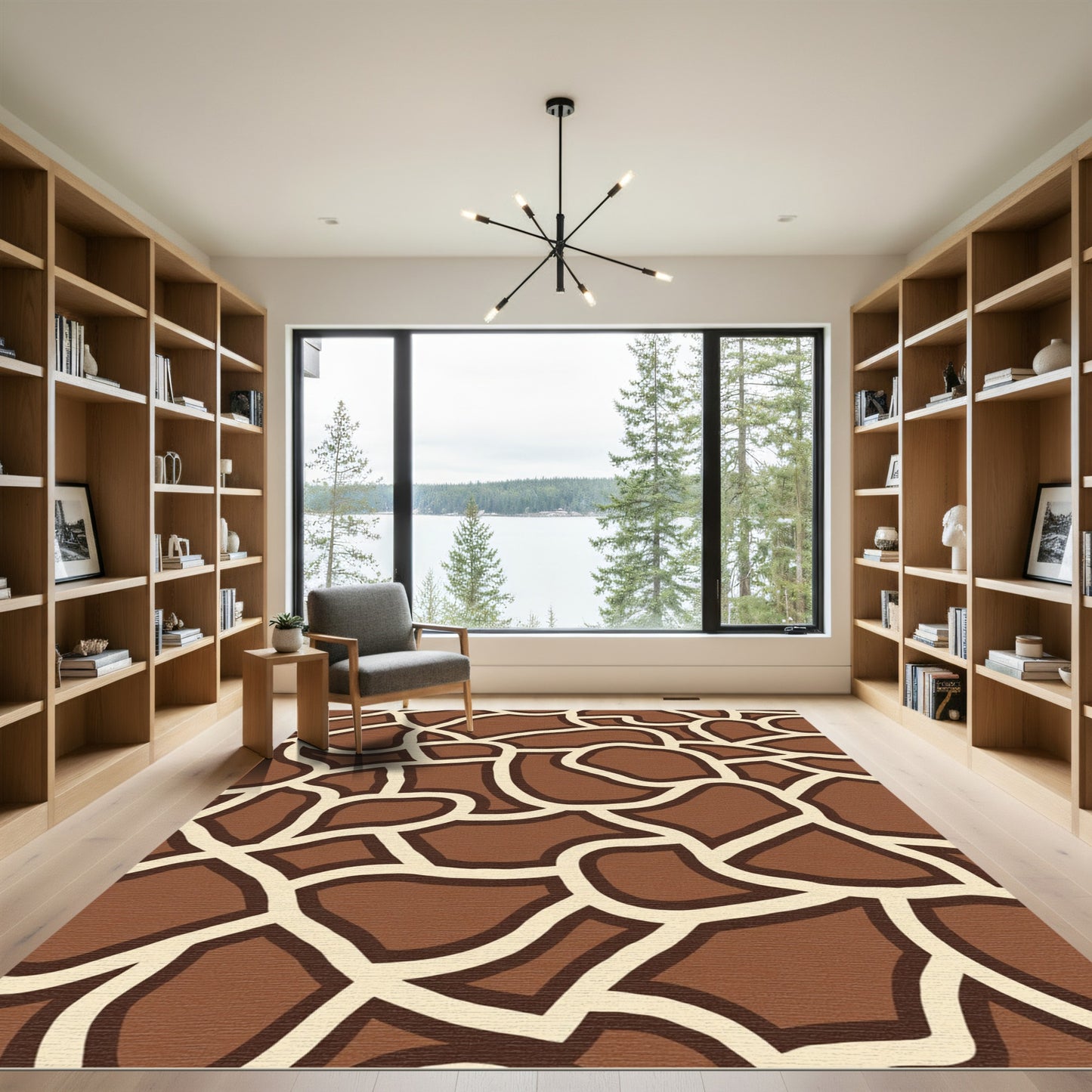 Brown Cream Giraffe Spots Rug