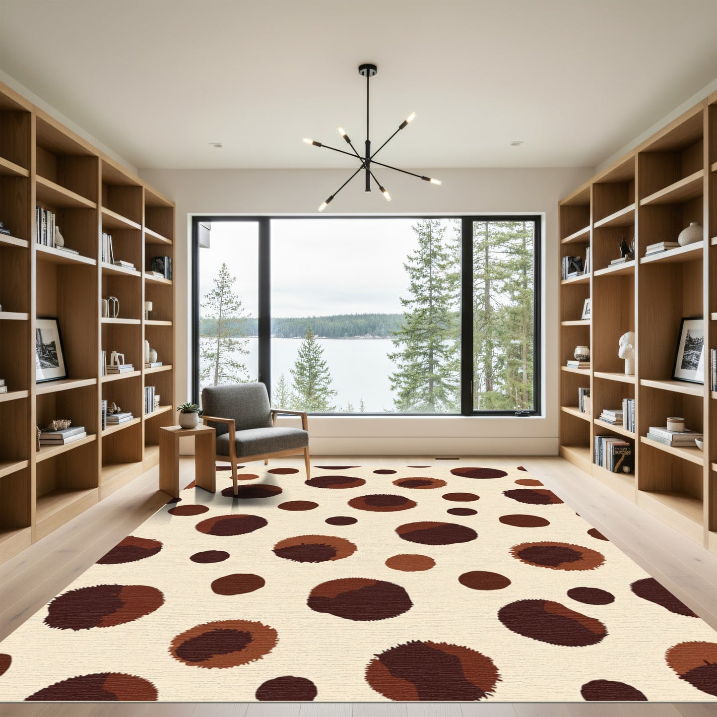 Earthy Tone Spotted Polka Dot Rug