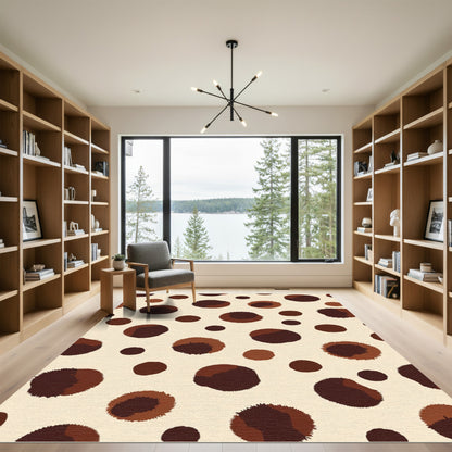 Earthy Tone Spotted Polka Dot Rug
