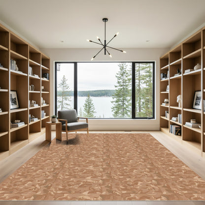 Earthy Brown Abstract Camouflage Rug