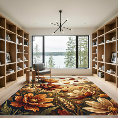 Autumn Petal Meadow Floral Rug