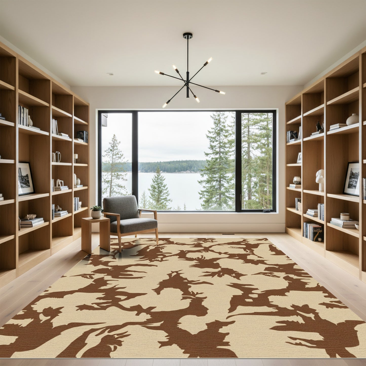 Desert Camo Brown Natural Shapes Rug