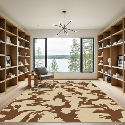 Desert Camo Brown Natural Shapes Rug