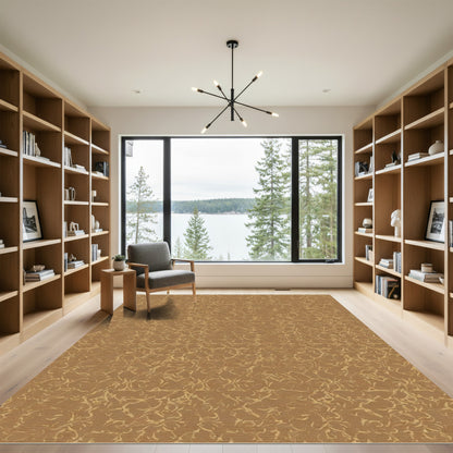 Abstract Terra Cotta Fine Lines Rug