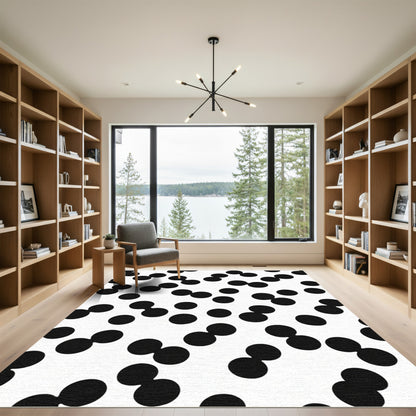 Modern Black Double Dot Rug