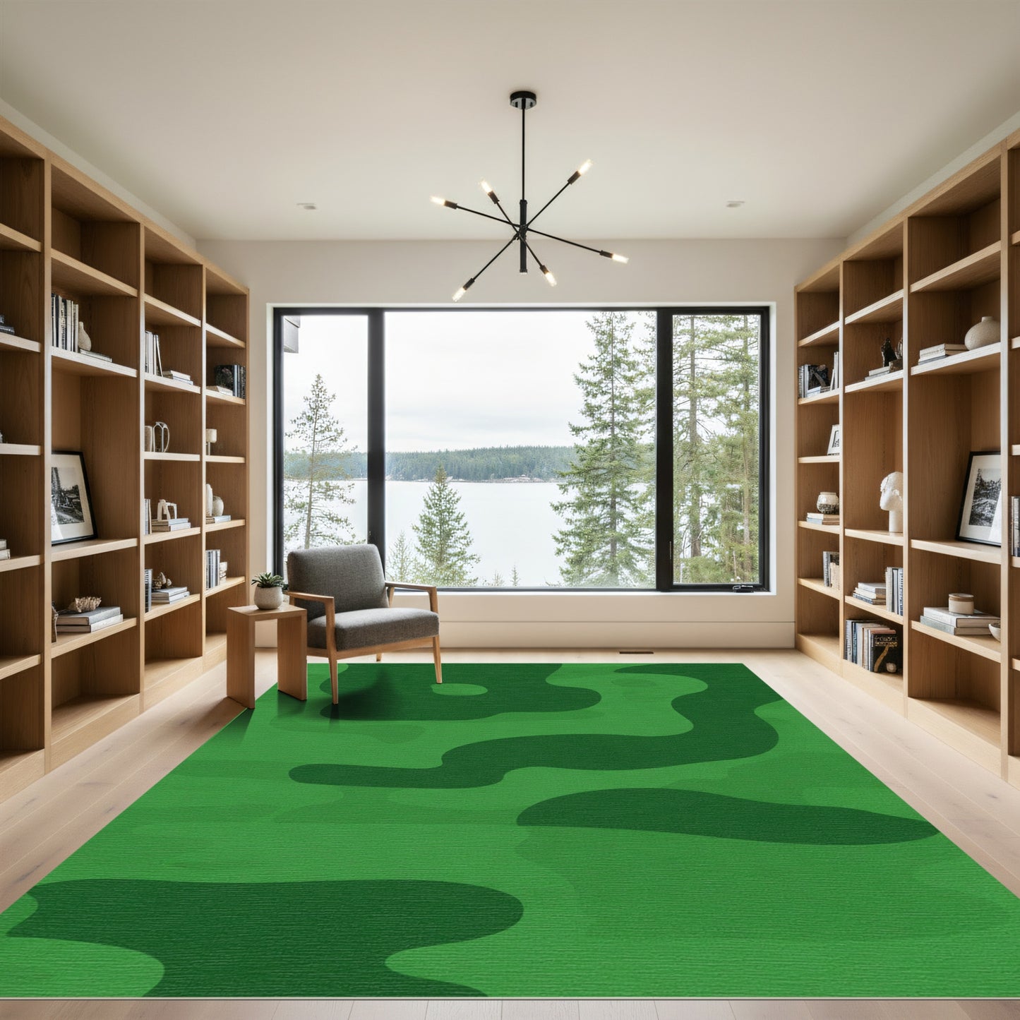 Camouflage Green Organic Shapes Rug