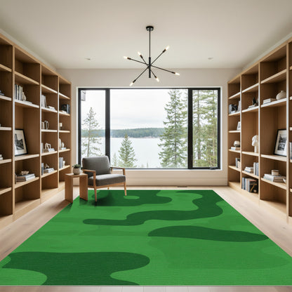 Camouflage Green Organic Shapes Rug
