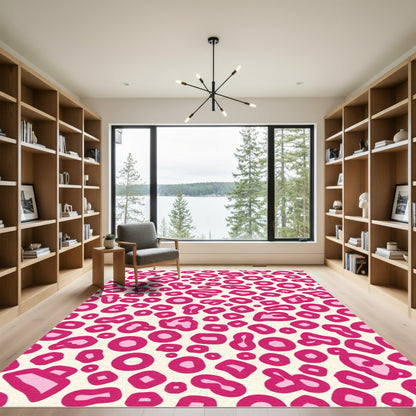 Hot Pink Leopard Spots Rug