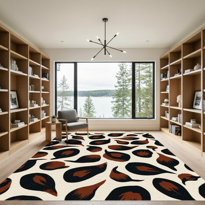 Brown Black Animal Spot All Over Rug