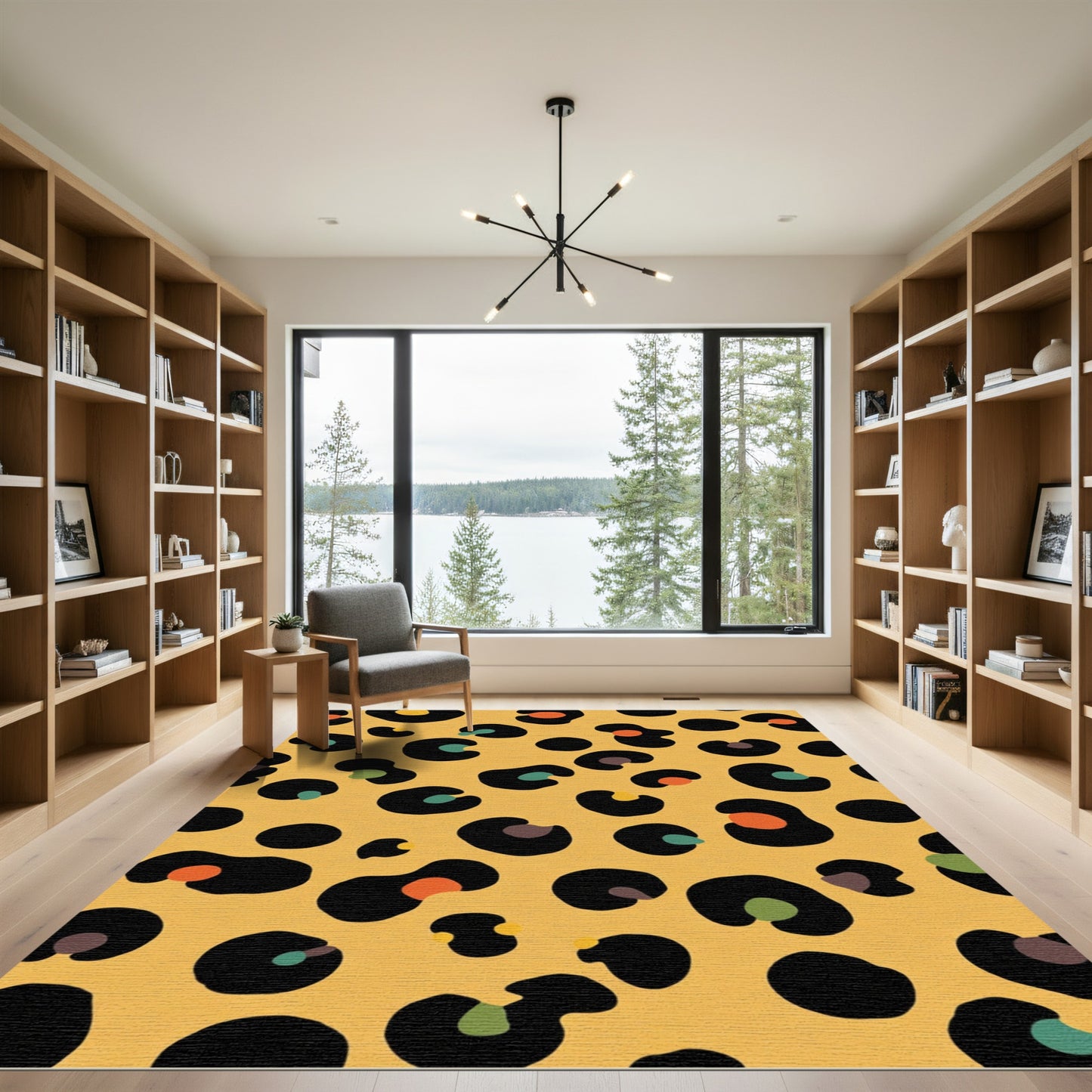 Bold Yellow Cheetah Spot AccentsRug Rug