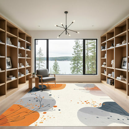 Abstract Terracotta Branch Splatter Rug