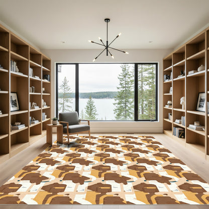 Warm Chocolate Graphic Abstract Rug